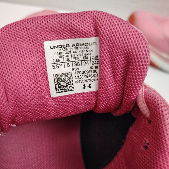 Under Armour Charged Impulse Running Shoe Women's 5.5Y Pink Sneaker - Picture 9 of 13